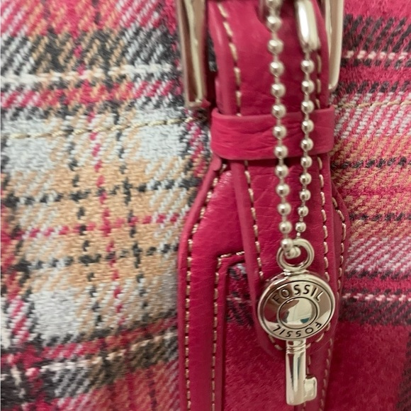 💖FOSSIL Plaid Pink Handbag💖 - Picture 9 of 14